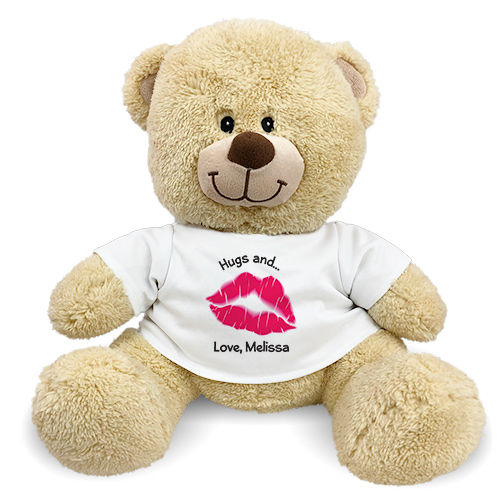 Hugs And Kisses Teddy Bear Personalized Hugs And Kisses Teddy Bear For Valentines Day