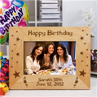 Engraved Happy Birthday Wooden Picture Frame 8B930401